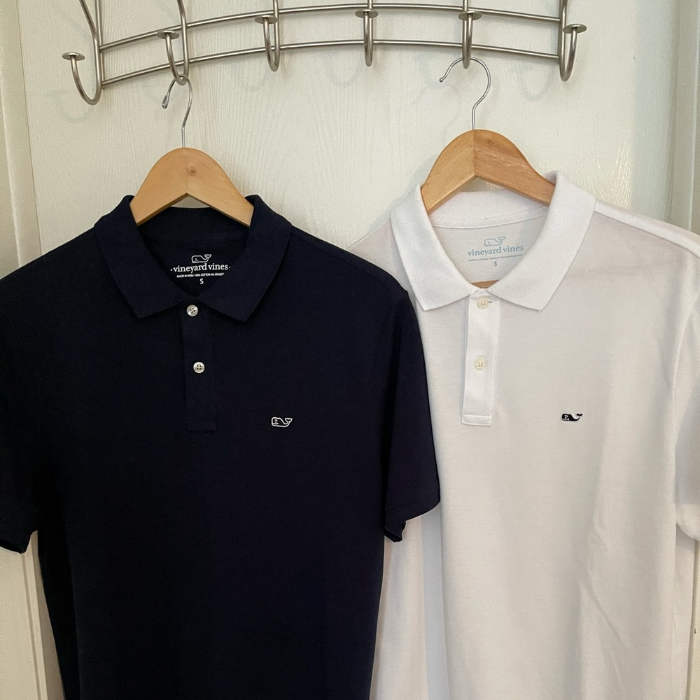 Vineyard Vines polos! Size S - white and navy blue